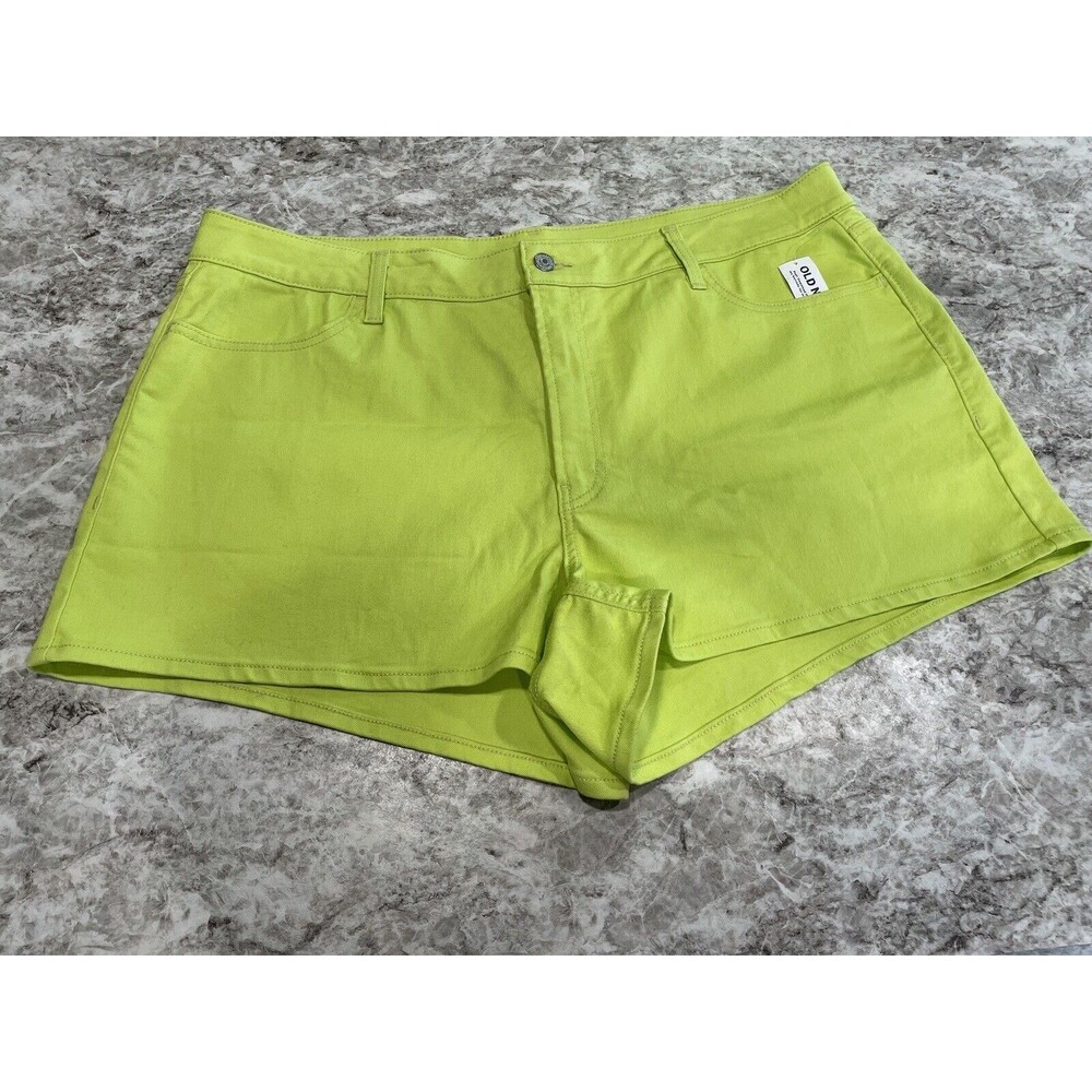 Women's Old Navy High-Waisted Wow Jean Shorts Size 22 Green Sprout 3 Inch NEW